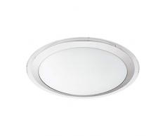 EGLO LED Deckenlampe Competa 1, 1 flammige Deckenleuchte, Material: Stahl und Kunststoff, Farbe: silber, weiß, Ø: 43,5 cm