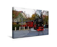 Calvendo Premium Textil-Leinwand 45 cm x 30 cm quer, Mit der Schmalspurbahn auf den Harzer Brocken | Wandbild, Bild auf Keilrahmen, Fertigbild auf echter Wernigeroder Innenstadt Mobilitaet Mobilitaet
