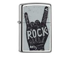 Zippo Rock Hard Feuerzeug, Messing, Street Chrome, One Size
