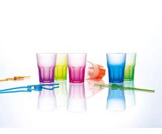 Dajar 6 Trinkgläser America Techno Luminarc, Glas, Mehrfarbig, 8,5 x 8,5 x 9,9 cm, 6-Einheiten