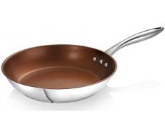 Edelstahl Pfanne Earth by Ozeri mit ETERNA® Antihaftbeschichtung ohne PFOA, induktionsgeeignet, Bronze Interior, (26 cm)