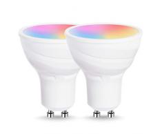 Lohas Smart Lamp Spotlight LED-Lampe, GU10, mehrfarbig, RGB + Weiß, Leistung 5 W, funktioniert mit Alexa und Google Home, 2 Stück