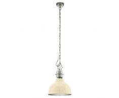 EGLO GRANTHAM Hängeleuchte Stahl 60 W, beige, chrom