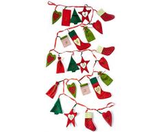 Heitmann Deco Adventskalender Kette zum BefÃ¼llen und AufhÃ¤ngen - Filz-Adventskalender - Weihnachts-Motive - Rot, GrÃ¼n