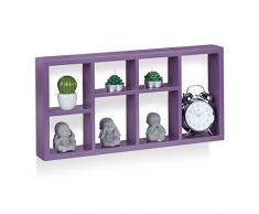 Relaxdays Wandregal schwebend, Hängeregal für Kinder, schwebendes Regal Holz, schmal, MDF, HxBxT: 30,5x61x7,5cm, violett
