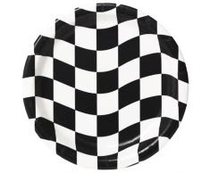 Creative Converting Speiseteller, rund, 8 Stück, Schwarz/Weiß kariert