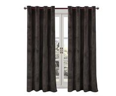 Comforhome massiv weicher Samt Fenster Vorhang Tüllen Drapes 52 * 95 Dark Mocha-1