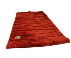 Gözze Badteppich, Mikrofaser Hochflorteppich, 50 x 70 cm, Welle, Rot, 1034-37-050070