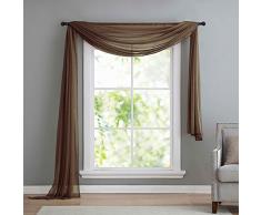 Querbehang Freihanddeko aus transparentem Voile, die ideale Ergänzung zu unseren Gardinen, 140x600, Braun, 560