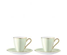 LSA International Sorbet Kaffee Tasse und Untertasse 0.1l Melon x 2, grün, 13 x 13 x 8,5 cm