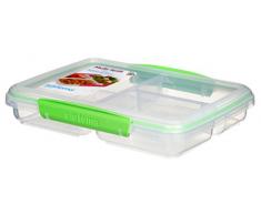 Sistema To Go Multi Split Frischhaltedose, transparent, mit farbigen Clips, 820 ml