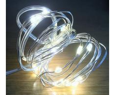 Festive Productions Lichterkette mit 20 LEDs, Silberdraht, Blau warmweiß