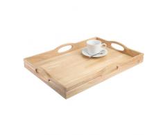 T&G Woodware Tablett mit 4 Griffen aus Kautschukbaumholz