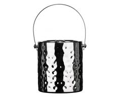 Premier Housewares Eiseimer mit Deckel Edelstahl gehämmert