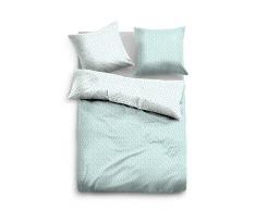 TOM TAILOR 0069903 Satin Bettwäsche Garnitur mit Kopfkissenbezug (Baumwolle) 1x 155x200 cm + 1x 80x80 cm, minz