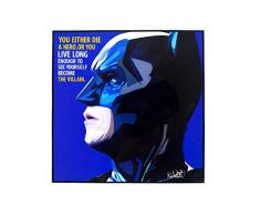 Pop Art Superhelden-Zitate [Batman - The Dark Knight] gerahmtes Acryl-Leinwand, Kunstdruck, modernes Wanddekoration, 25,4 x 25,4 cm Modern 10 x 10 inch Batman