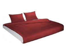 fleuresse Colours 9100 Fb. 4580 Mako-Satin-BettwÃ¤sche Uni / 250 cm breit x 200 cm lang plus 2x 50/80 Kissen, italienische GrÃ¶Ãe,weinrot