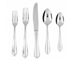 Fortessa Bistro Besteckset aus Edelstahl 18/10 - Service für 1, 5-teilig Forge 5-Piece silber