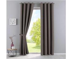 Gardinenbox Vorhänge Blickdicht »Newyork« Taupe HxB 245x140 cm 2er-Pack Thermo-Gardinen Verdunkelungsvorhang Blackout Ösen schalldämmend ÖKOTEX UV-Schutz Raffhalter, 201920600-2