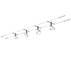 Paulmann 940.79 Seilsystem Meta Set Warmweià 4x5W LED Weià Chrom 94079 Seilleuchte Hängeleuchte