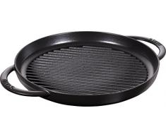 STAUB rund 30 cm Grillpfanne, Gusseisen, schwarz