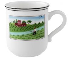 Villeroy & Boch Design Naif Kaffeebecher Fischer, 300 ml, Höhe: 9,1 cm, Premium Porzellan, Bunt