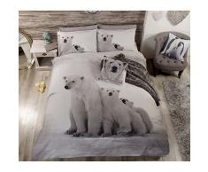 Polar Bär niedliche Tiere Quilt Bettbezug und Kissenbezüge Bettwäsche-Set, weiß, King, King Size