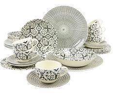 Creatable 19926, Serie Marrakesch Black, Geschirrset, 30 teilig, Kombiservice