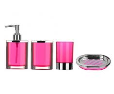 Premier Housewares 1601515 Badezimmer Set 4-Stück, pink
