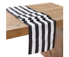 Lings moment Klassische Schwarze weiße gestreifte Tischläufer Für Mordens & Stylish Hochzeit Thanksgiving Weihnachten Party Decor Klassik 1 Stripes 12 x 72 inches
