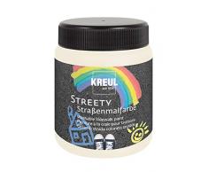 Kreul 43101 - Streety Straßenmalfarbe in Wolkenweiß 200 ml, abwaschbare Flüssigkreide zum Malen mit Pinsel oder Roller, flüssige Straßenmalkreide, vegan, dermatologisch getestet, auswaschbar