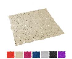 MSV 140895 Duschmatte Duscheinlage Badematte antibakteriell rutschfest mit Saugnäpfen - Beige - ca. 53 x 53 cm