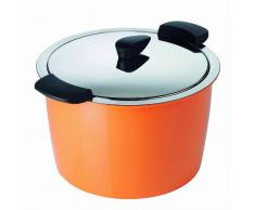 KUHN RIKON 30703 Thermokochgeschirr HOTPAN Kochtopf mit Deckel, orange, 5 Liter, 22 cm, dampfgaren, warmhalten, induktionsgeeignet, spülmaschinengeeignet, Edelstahl