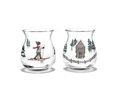 Holmegaard 2 Teelichthalter aus Glas, mehrfarbig, Einheitsgröße