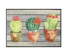 Wash + Dry Jardin de Cactus Fußmatte, Acryl, bunt, 50 x 75 x 0.7 cm
