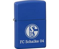 Zippo 16630 Feuerzeug FC Schalke 04 - Fussball - Club -royal blau - II - Druck weiß Sturmfeuerzeug, Chrom, Silber, 6 x 4 x 2 cm