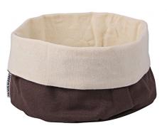 FACKELMANN Brotkorb, Brottasche aus Baumwolle, Stoff-Brotsack für den Frühstückstisch (Farbe: Creme/Braun), Menge: 1 Stück