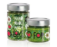 Ritzenhoff 3360001 Little Delights Feinkost Gläserset, 2 Einheiten, schwarz / weiß / blau / rosa, 7,3 x 7,3 x 19,5 cm