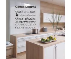 INDIGOS WG20028-80 Wandtattoo w028 Kaffee, Coffee, Kaffeetraum, Coffeedream Wandaufkleber, 96 x 88 cm, braun