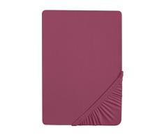 Castell 77113 Jersey-Stretch Spannbetttuch, nach Ãko-Tex Standard 100, ca. 140 x 200 cm bis 160 x 200 cm, brombeere
