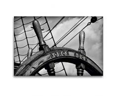 Premium Textil-Leinwand 120 x 80 cm Quer-Format Steuerrad der Gorch Fock | Wandbild, HD-Bild auf Keilrahmen, Fertigbild auf hochwertigem Vlies, Leinwanddruck von Susann Kuhr