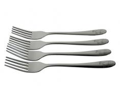 Viva Haushaltswaren - 4 x Kindergabel mit geprägtem Motiv (Pferd) Gabel für Kinder im Set aus Chromstahl / Essbesteck / Kindergeschirr einzeln als Kinderbesteck-Set