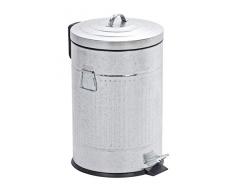 Wenko 18688100 Treteimer New York Easy Close 20 Liter - Absenkautomatik, Fassungsvermögen 20 L, verzinktes Metall, 31 x 47.5 x 31 cm, Silber