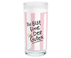 Die Geschenkewelt Happy Life 45986 Guten, mit Goldmatt-Druck, Wasserglas 50 cl Trinkglas Glas