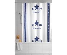 WENKO 20966100 Duschvorhang Collection 1936 - waschbar, mit 12 Duschvorhangringen, 100 % Polyester, Mehrfarbig