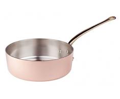 Pentole Agnelli Kasserolle niedrig von Kupfer verzinnt mit 1 Griff 22 cm