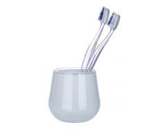 WENKO 21062100 Zahnputzbecher Monaco Weiß - Zahnbürstenhalter für Zahnbürste und Zahnpasta, Polystyrol, 9 x 9 x 9 cm, Weiß