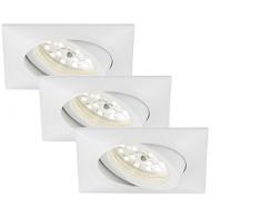 Briloner Leuchten, LED Einbauleuchte, Einbaustrahler, LED Strahler, Spots, Deckenstrahler, Deckenspot, Lampen Wohnzimmer, LED Einbaustrahler 230v, Deckeneinbauleuchten, Einbaustrahler Set, schwenkbar, eckig