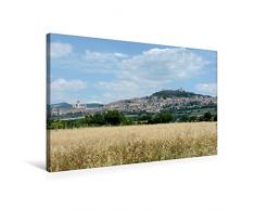 Calvendo Premium Textil-Leinwand 75 cm x 50 cm Quer, Blick auf Assisi | Wandbild, Bild auf Keilrahmen, Fertigbild auf Echter Leinwand, Leinwanddruck Orte Orte