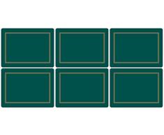 Pimpernel 30,5 x 23 cm MDF mit Kork Rückseite Platzsets, 6 Stück, Classic Smaragd